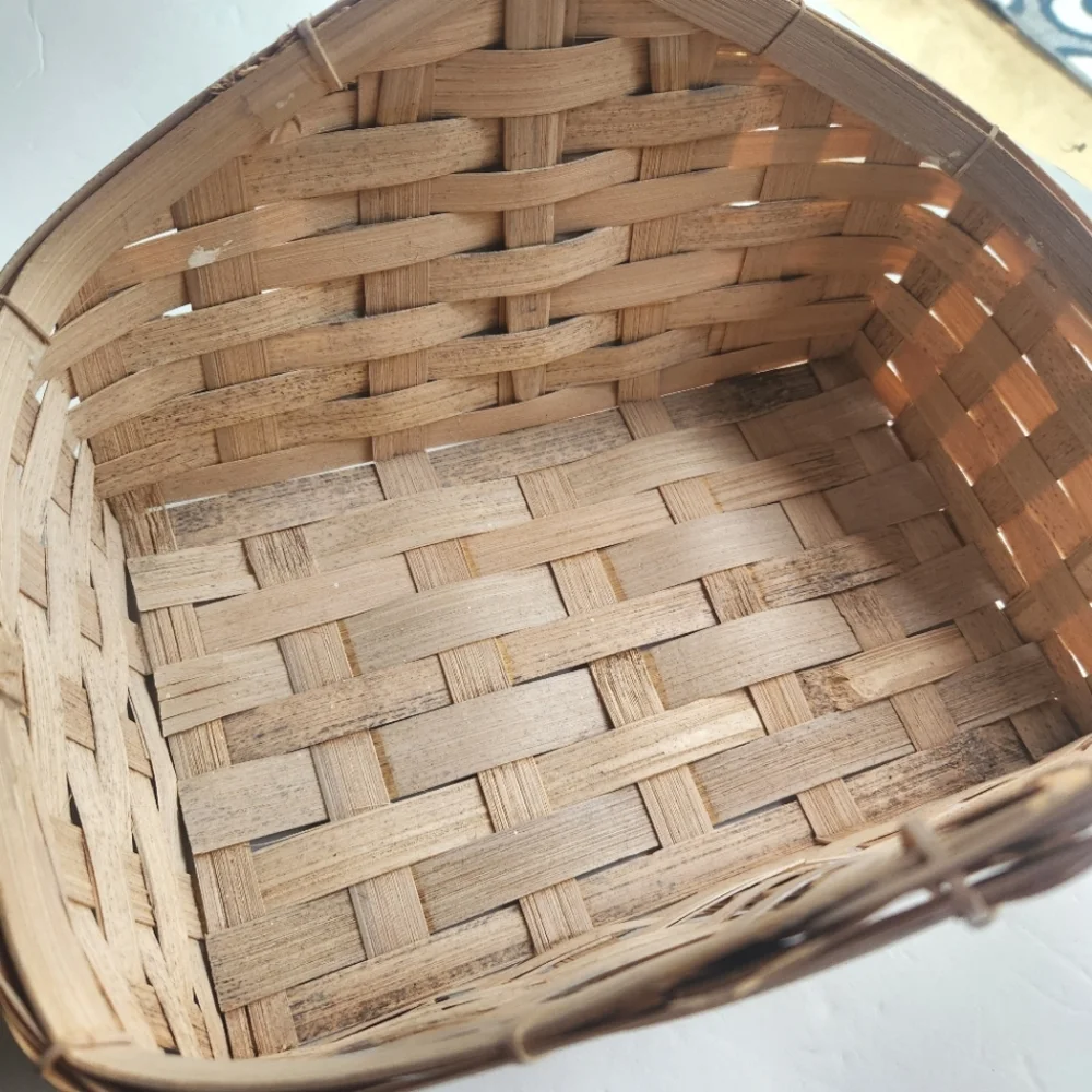 Dimensional Gardening Scene Woven Basket with Handle Flowers Mother's Day